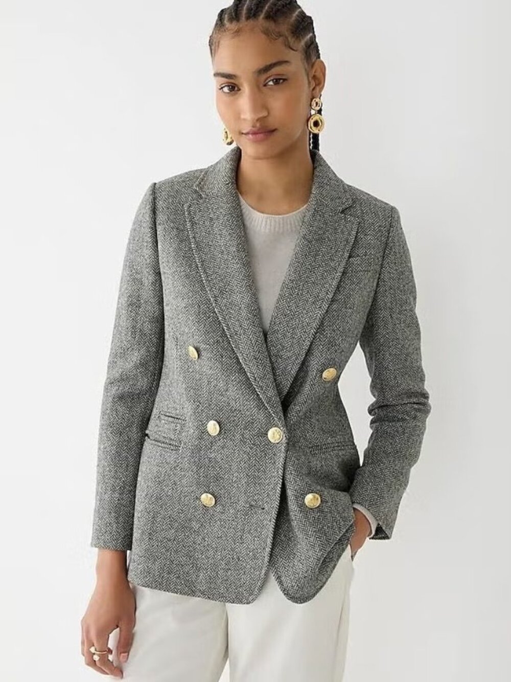 NWoT J.Crew Bristol Blazer in Graphite Herringbone Wool Jacket 4